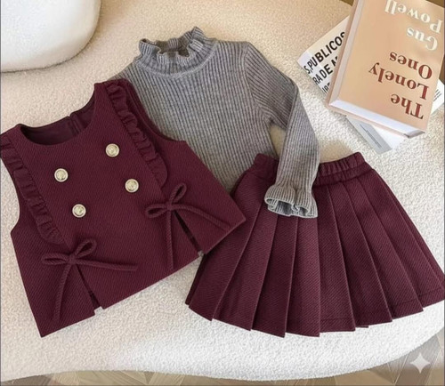 سه تیکه بلوز دامن و جلیقه دخترانه 🎀