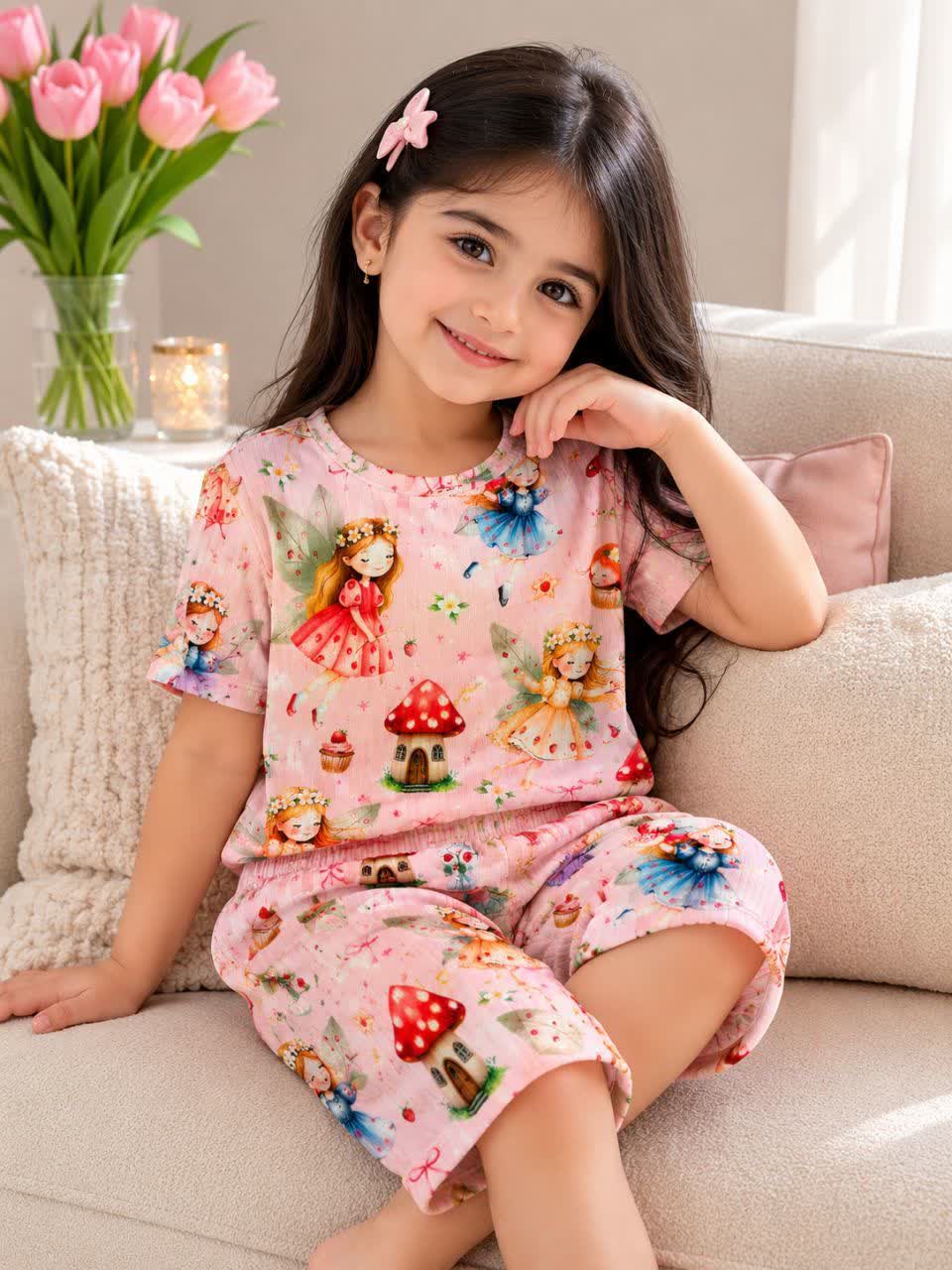 ست راحتی ریلی تیشرت و شلوارک بچگانه سایز ۲ تا ۸ سال