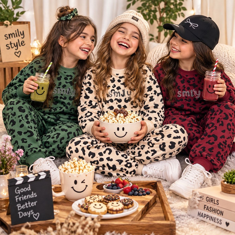 بلوز شلوار دورس پلنگی دخترانه 🎀