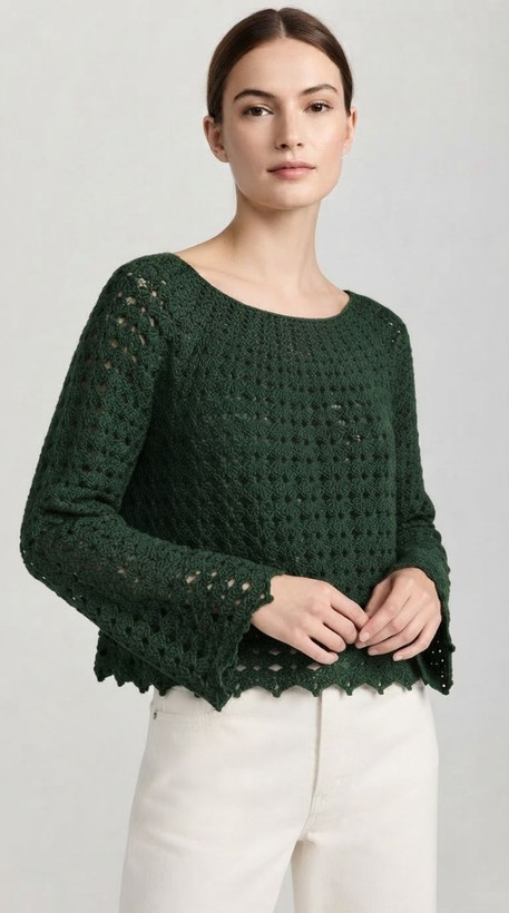 🧶✨ شومیز قلاببافی دستباف | هنر اصیل با بافتی ظریف و خاص ✨🧶